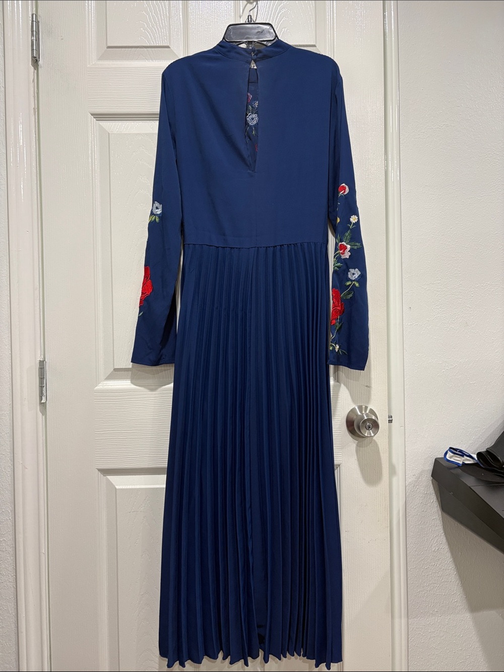 ASOS Navy Maxi Dress with Multicolor Floral Embroidery - Picture 5 of 5